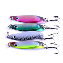 1 pçs 5cm/6.5g colher de metal isca de pesca girador colorido lantejoulas gancho modelo artificial iscas duras equipamento de pesca acessórios 2024 - compre barato