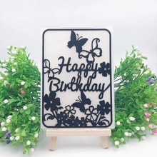 Plantilla de plástico para feliz cumpleaños, álbum de tarjetas de papel, decoración de boda, álbum de recortes, carpeta DE RELIEVE 2024 - compra barato