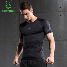 Vansydical Sports Short Sleeve Men's Compression Shirts Quick Dry Running Fitness T-shirts Training Jogging Gym  Jersey Tops 2024 - buy cheap