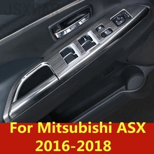 Botón de interruptor de cristal de ventana para coche, pegatina decorativa de lentejuelas para puerta, reposabrazos, marco decorativo para Mitsubishi ASX 2016-2018 2024 - compra barato