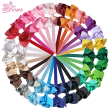 XIMA 25pcs/lot 4''Grosgrain Ribbon Hair Bows With Headbands Girls Hair Accessories Kids Hairbands Wholesale 2024 - buy cheap