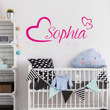 Personalised Name Wall Art Love Hearts Vinyl Sticker Girls Room Bedroom Nursery Room Decor Baby Wall Decals Girl Boys Gift ZX570 2024 - buy cheap