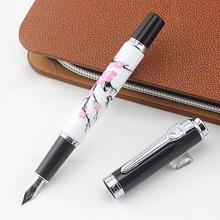Jinhao caneta tinteiro/esferográfica, 0.7mm, metal + cerâmica, flor ameixa, azul/preto, para escritório, negócios, assinatura 2024 - compre barato