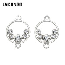 JAKONGO-conectores redondos de cristal para fabricación de joyas, accesorios de joyería DIY, 24x18mm, 5 unidades por lote 2024 - compra barato