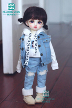 Roupas de boneca bjd yosd, colete jeans da moda, moletom, calças com buraco, 27cm-30cm, 1/6 2024 - compre barato