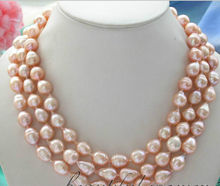 NEW classic 10-11mm  pink baroque natural pearl 48inch  necklace 2024 - buy cheap
