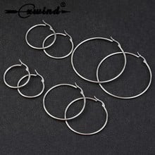 Cxwind Stainless Steel Circle Earrings for Women Geometric Ear Piercing Huggie Earrings Simple Round Jewelry Bijoux Brincos 2024 - buy cheap