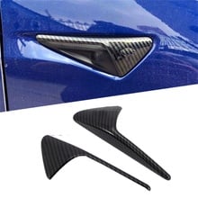 For Tesla Model 3 2018 2019 2020 Outside Body Air Conditioning AC Vent Outlet Flow Fender Molding Cover With Logo Kit Trim 2Pcs 2024 - buy cheap