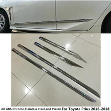 hot sale For Toyota Prius 2016 2017 2018 car styling cover ABS Chrome Side bottom Door trim frame sticker Strip Molding 4pcs 2024 - buy cheap