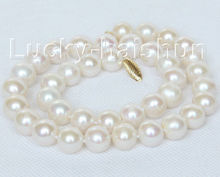 Collar de perlas de agua dulce redondas blancas, 17 ", 10-11mm, j10478 ^@@ 6, estilo Noble, jewe fino natural, Envío Gratis 2024 - compra barato