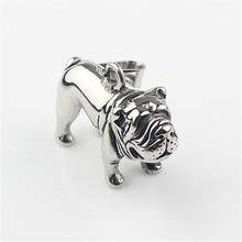 Fashion Mens Boys Silver color Pitbull Bulldog Dog 316L Stainless Steel Biker Pendant 2024 - buy cheap