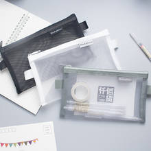 Simple Design Transparent Mesh Pencil Case Office Student Pencil Cases Nylon Kalem Kutusu School Supplies Pen Box Astuccio 2024 - buy cheap