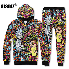 Aismz New Brand Suit Fashion 3D Print Cartoon Hoodies Sweatshirt Tracksuit Set Top+Pants 2 Piece Men Autumn Winter Clothing 2024 - buy cheap