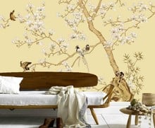 Custom 3D wallpaepr,Magnolia flower birds papel de parede,hotel restaurant living room sofa TV wall bedroom 3d mural paintings 2024 - buy cheap