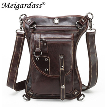 MEIGARDASS-riñonera de cuero genuino para hombre, bolsa de viaje para la cintura, con caída de la pierna, bolsas de mensajero de hombro 2024 - compra barato