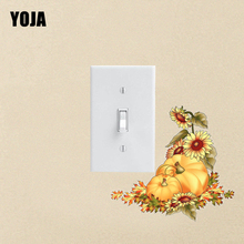 YOJA Yeallow Pumpkin And Sunflowers Cute Design Switch Sticker PVC Cartoon Room Decor Wall Decal 15SS0255 2024 - buy cheap