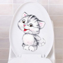 20*30cm pegatinas de pared de gatos lindos para habitaciones de niños baño Baño decoración del hogar dibujos animados animales adhesivos para pared diy arte mural 2024 - compra barato