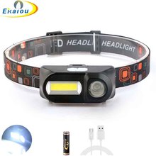 new Headlamp 18650 USB Rechargeable Headlamp Waterproof COB LED Head Lamp Flashlight for Camping Hiking Outdoors 2024 - buy cheap
