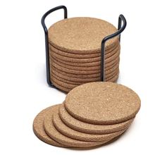 Natural Cork Coasters With Round 16pc Set with Metal Holder Storage Caddy –1/5inch Thick Cup Mug Mat Table Kitchen Accessories 2024 - buy cheap