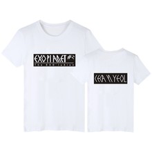 2018 Top quality Cotton Fashion Korean EXO Kpop Cotton Short Sleeve Unisex Letter Print T-shirt Fans Supportive Tshirt plus size 2024 - buy cheap