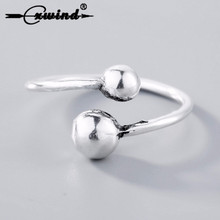 Cxwind New Charm Double Ball Open Finger Twist Rings For Women Men Unisex Fashion Beads Ring Jewelry Gift 2024 - buy cheap