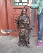Figura de Guerrero FengShui de 41 pulgadas, estatua de bronce chino puro, Fly Dragon, Guan Yu God, 25% de descuento, venta al por mayor de fábrica 2024 - compra barato