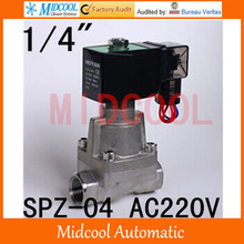 Высокая температура пара нержавеющая сталь электромагнитный клапан нормально закрытый AC220V порт 1/4 "пара тип spz-04 2024 - купить недорого