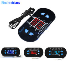 Sensor de calor digital ajustável cabeça w1308, vermelho, azul, com tela led, controle de temperatura, termostato, interruptor dc 12v, 220v 2024 - compre barato