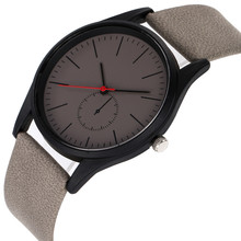 Мужские Аналоговые кварцевые наручные часы с кожаным ремешком, модные повседневные роскошные черные женские часы A40 2024 - купить недорого