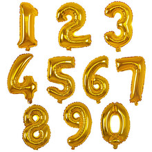 1 PCS Gold Silve Number Aluminium Foil Balloons 16 32inch Number Balloon Baby Shower Happy Birthday Party Wedding 2024 - buy cheap