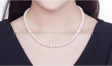Wholesale free shipping Natural White Freshwater Pearl Necklace For Women 8-9mm Necklace Beads Jewelry 40cm Length Necklace Fash 2024 - buy cheap