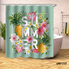 Cortinas de ducha con hojas de piña para baño, grande y ancha cubierta de baño, impermeable, con flores, Tenda Da Doccia 2024 - compra barato