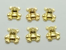 100 Gold Tone Metallic Acrylic Bear Studs 12X11mm No Hole Cell Phone Deco 2024 - buy cheap