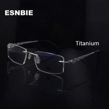 Flexible Titanium Eyeglass Frame For Men Square Rimless Optical Glasses Rectangle Myopia Diopter Glasses Women Monturas 2024 - buy cheap