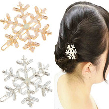 Moda copo de nieve moda dama de honor boda Prom fiesta blanca oro plata Clip de pelo Pins joyería accesorios para el cabello 2024 - compra barato