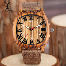 YISUYA Bamboo Wooden Watches Mens Creative Wood Wristwatch Analog Quartz Leather Vintage Roman Numerals Fashion Business Clock 2024 - buy cheap