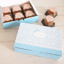 Frete grátis azul para você caixa de bolo decoração caixas de doces e biscoitos embalagem de sobremesas caixa de padaria embalagem lembranças suprimentos 2024 - compre barato