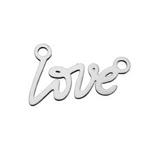 10pcs/lot Stainless Steel DIY Love Pendant Necklace Bracelet Bangle Charms for Jewelry Making 2024 - buy cheap