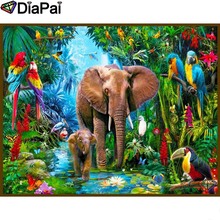 DIAPAI 5D DIY Diamond Painting 100% Full Square/Round Drill "Animal family" Diamond Embroidery Cross Stitch 3D Decor A22821 2024 - buy cheap