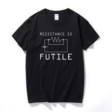 Resitance Is Futile T-Shirt 100% Cotton Geek Nerd Genius Computer Spock New Fashion Short Sleeve T shirt Tops Camisetas Hombre 2024 - купить недорого
