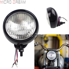 Street Bike Motorcycle 4.5'' Bottom Mount Headlight Black Headlamp Amber for Harley 883 Chopper Sportster Yamaha XS650 CX500 2024 - buy cheap