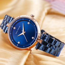 MINI FOCUS-relojes minimalistas de cuarzo real para mujer, de lujo, azul, analógico, correa de acero inoxidable, elegante 2024 - compra barato