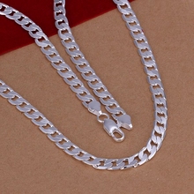 wholesale fine 925-sterling-silver necklace fashion jewelry chain 6mm necklaces & pendants women men collar SN047 2024 - buy cheap