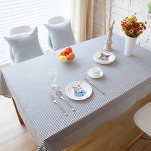 Mantel rectangular multifuncional de lino a rayas, cubierta de mesa de algodón, estilo coreano japonés, ZB-51 2024 - compra barato