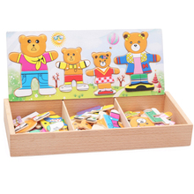 Newest Baby toy Set Baby Educational Table game Bear Changing Clothes Dressing Jigsaw wooden Puzzles Wooden Toy for Children 2024 - buy cheap
