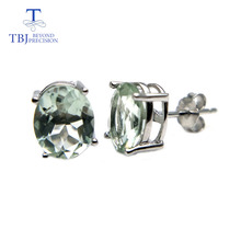 TBJ,Hot sale Classic earring with natural green amethyst 3.5ct gemstone for women daily wear in 925 sterling silver as gift 2024 - buy cheap