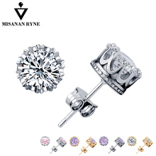MISANANRYNE 2019 Stud Earings Fashion Jewelry Unisex Women/Men Crystal Earrings AAA Crown Earring Piercing Wholesale 2024 - buy cheap