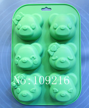 Wholsales!! 1pcs 6-Style Expression Teddy Bear Green Good Quality 100% Food Grade Silicone Cake Bakeware DIY Mold 2024 - buy cheap