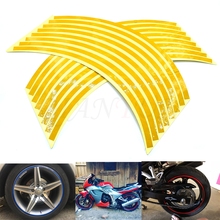 17/18 inch Motorcycle Reflective Wheel hub Stickers Auto Decors Wheel Stickers on Car 16 Strips waterproof Decal Tape 2024 - buy cheap