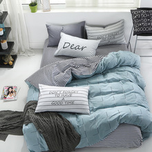 2019 New Simplicity 100% Cotton Bedding Set 3/4pcs AB Side plaid Include Duvet Cover Sheet Pillowcase 1.5/1.8/2/2.2m Room Decor 2024 - buy cheap